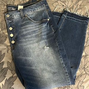 Time & Tru High Waisted Crop Jeans